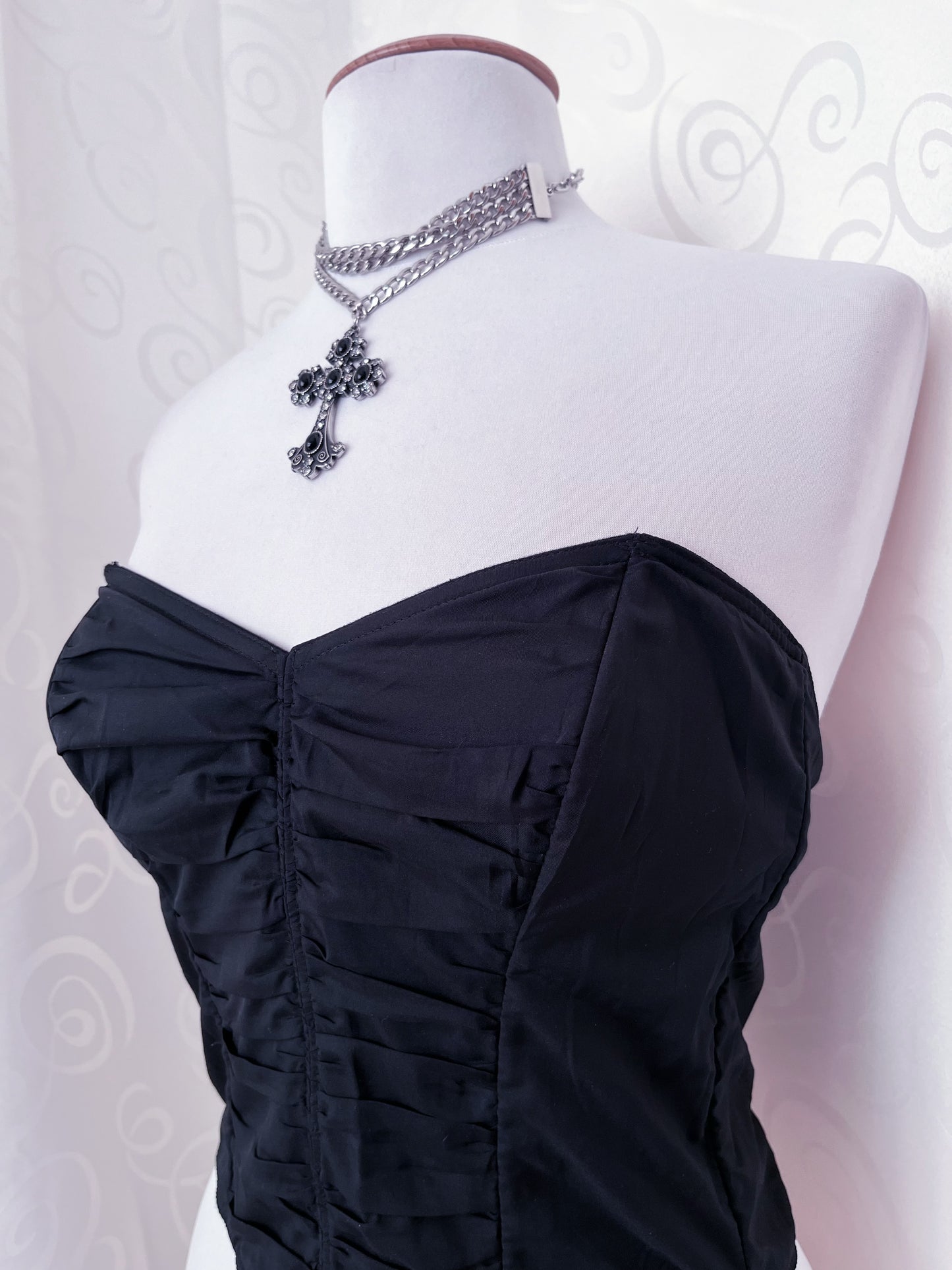 00’s gothic black corset top 🦇