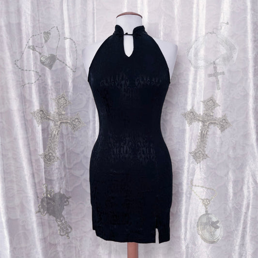 00’s Gothic Asian Qipao style brocade dress 🦇