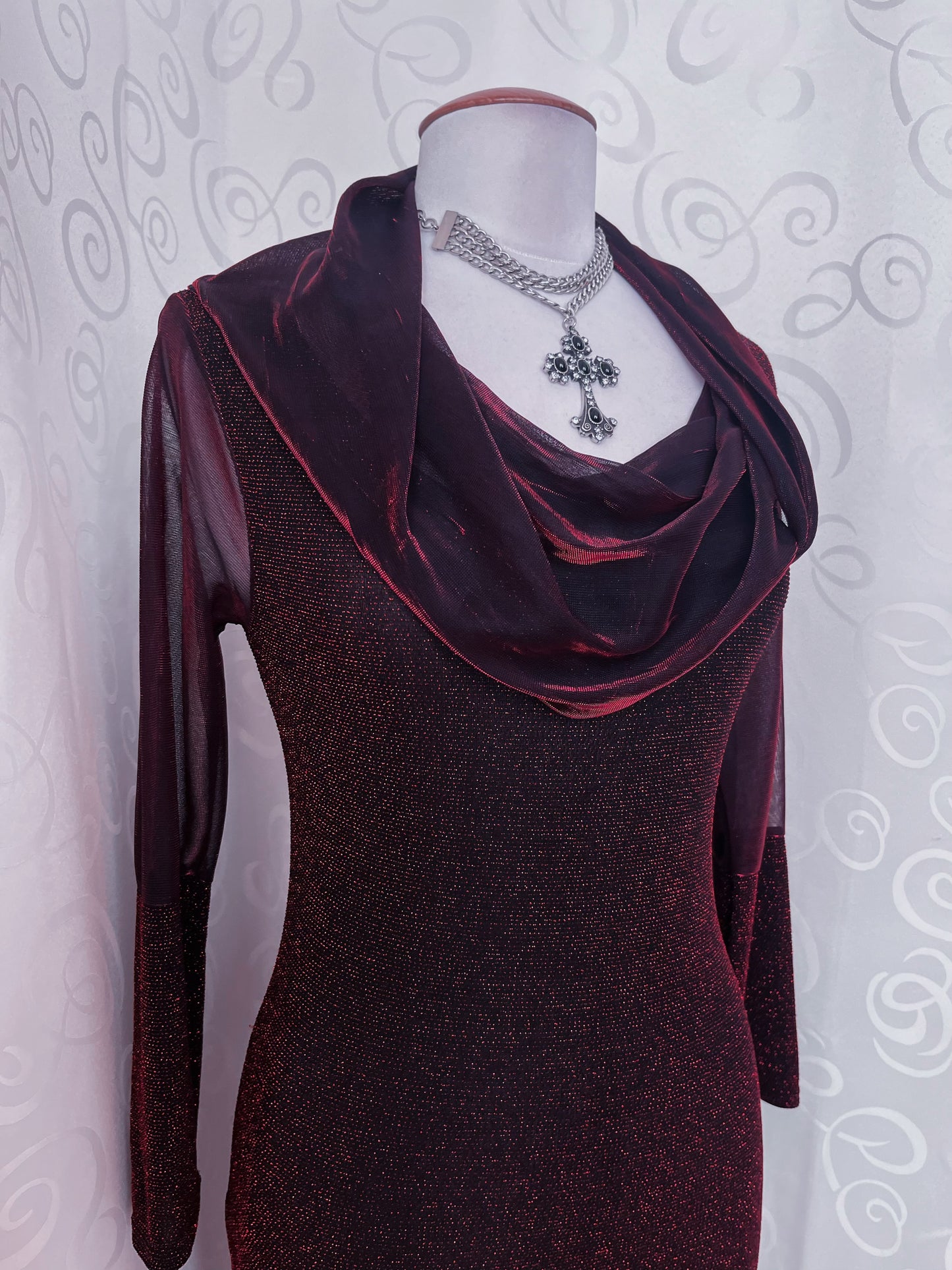 00’s iconic whimsy sheer lurex fitting dress ❤️✨