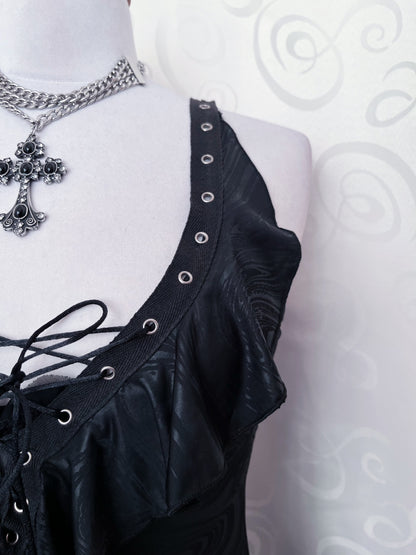 Gothic, hot maxi lace-up dress 🕷️