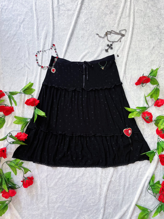 VIVE MARIA gothic midi skirt with heart details