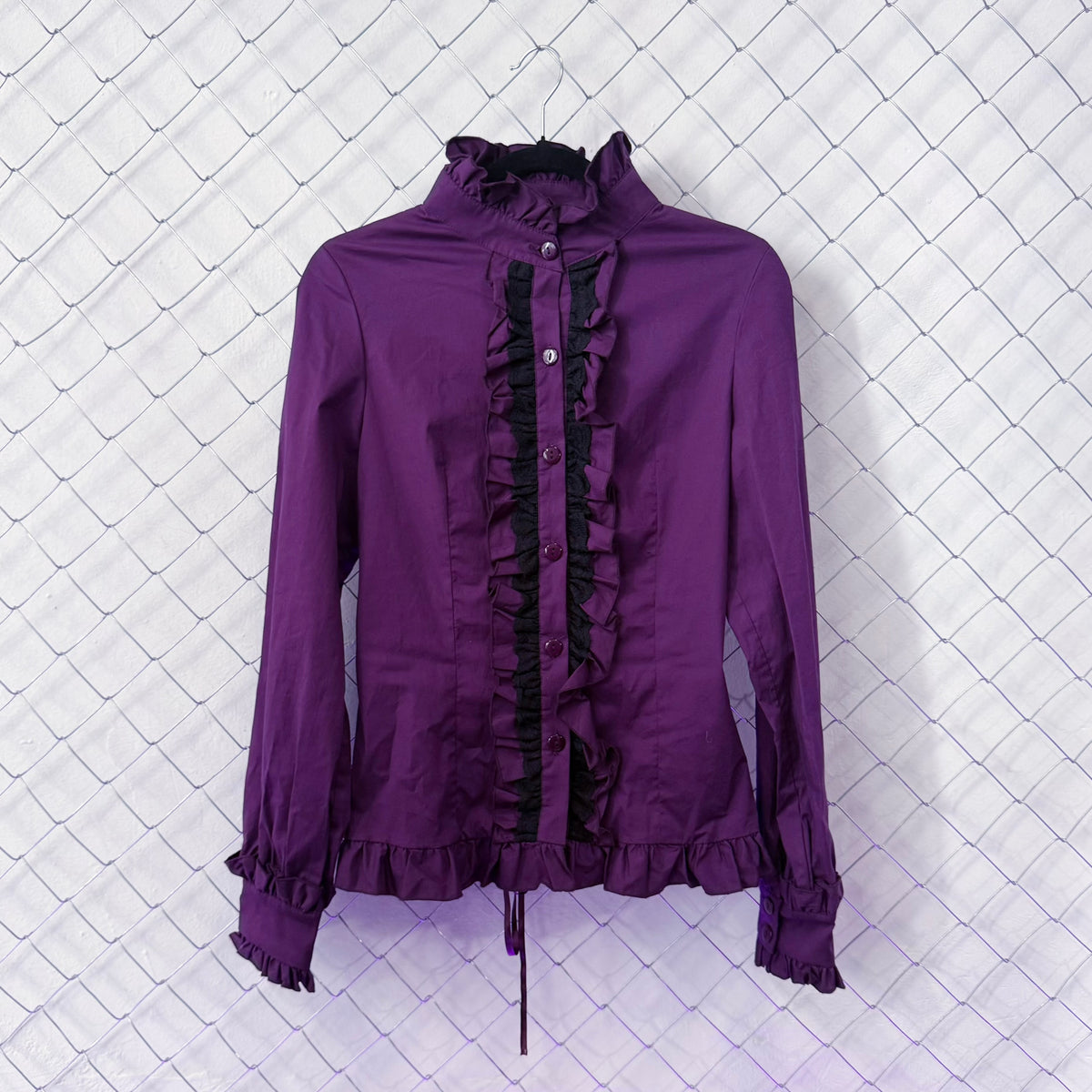 Dracula Victorian purple blouse with ruffle detail .⋆♱