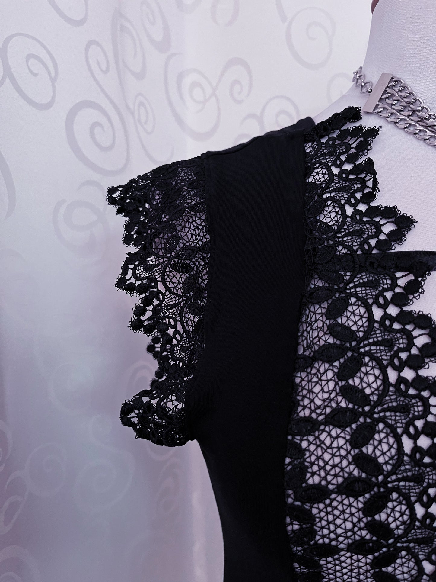 Witchy black top with embroidered cut-out detail 🕷️🕸️