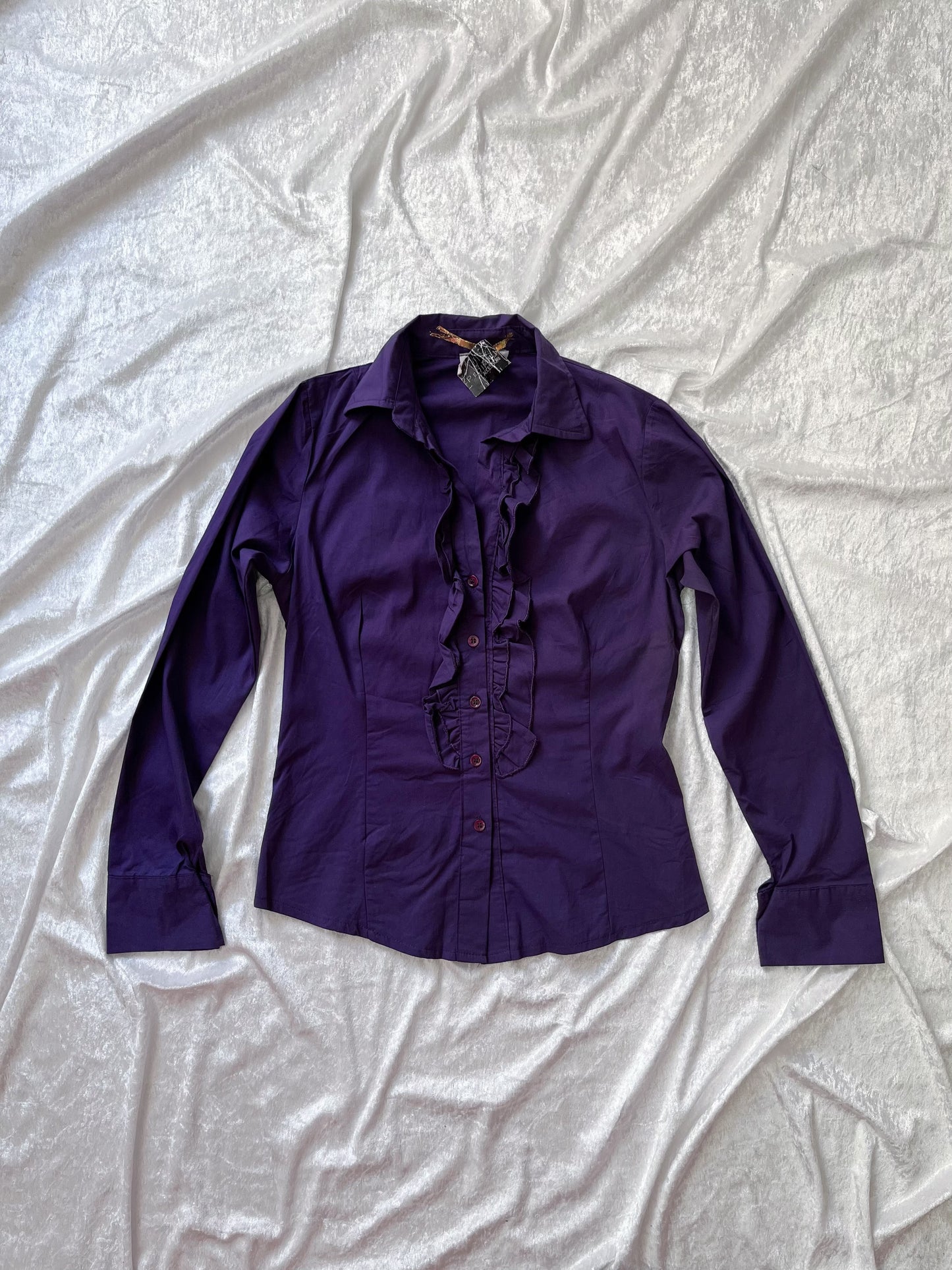 00’s purple gothic cotton shirt 💜🕸️
