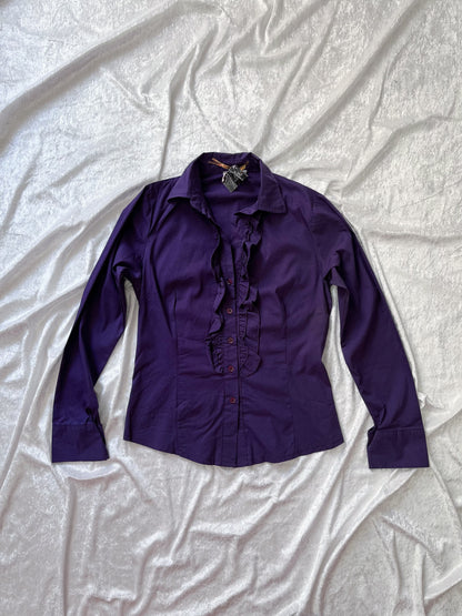 00’s purple gothic cotton shirt 💜🕸️