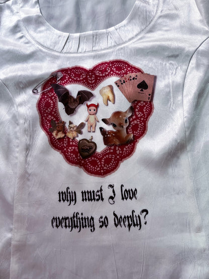 Why Must I Love Everything So Deeply Reworked 00's saten top 🫀🦷