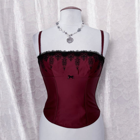 Gothic burgundy saten corset 🌹