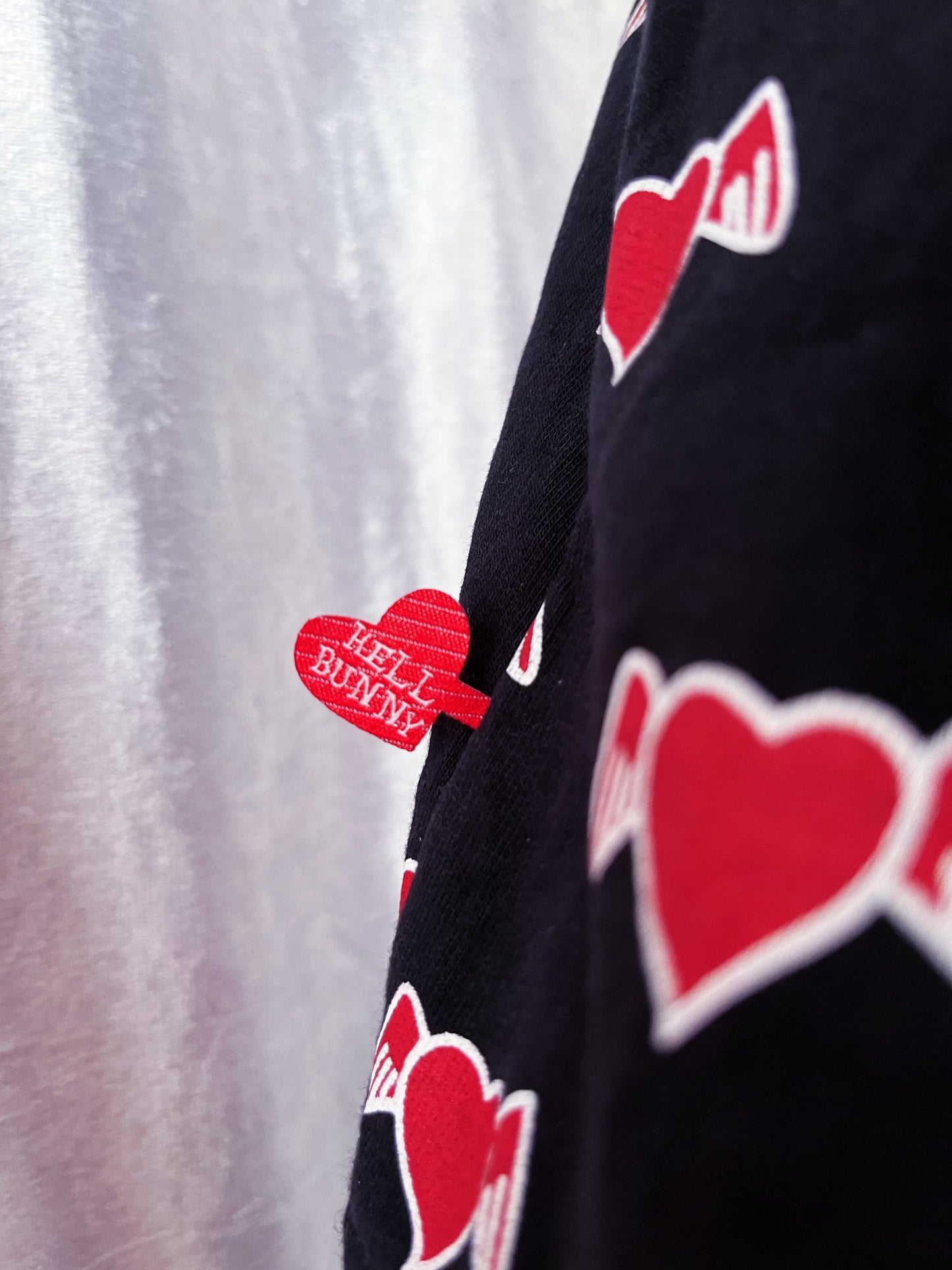 Iconic Hell Bunny heart print short-sleeved zip-up jacket 🐇😈