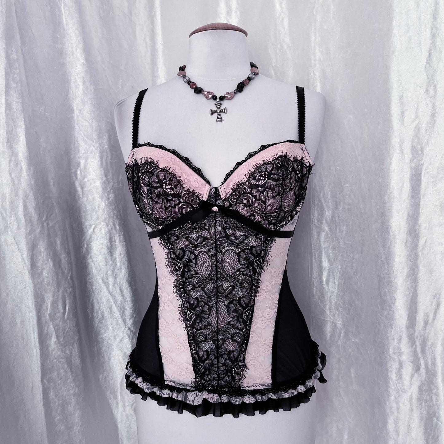 Princess baby pink lace mesh corset 🐇🌸