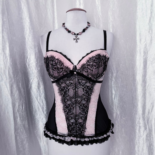 Princess baby pink lace mesh corset 🐇🌸