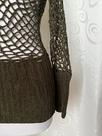 Whimsy fairy green knit fishnet top ✨🦎