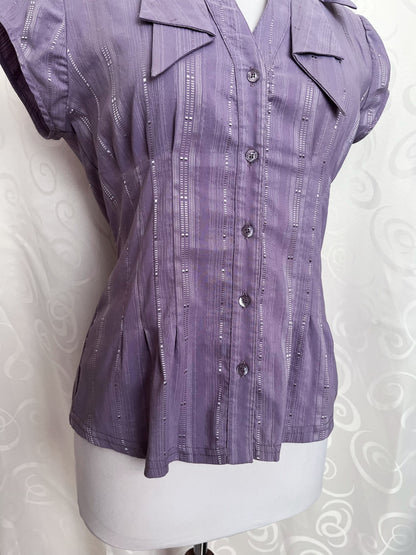Cutest coquette striped lilac shirt 💜🎀