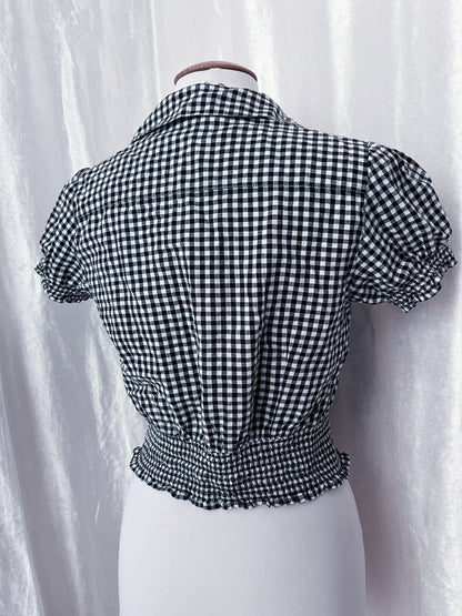 Dark coquette dirndl plaid top 🎀