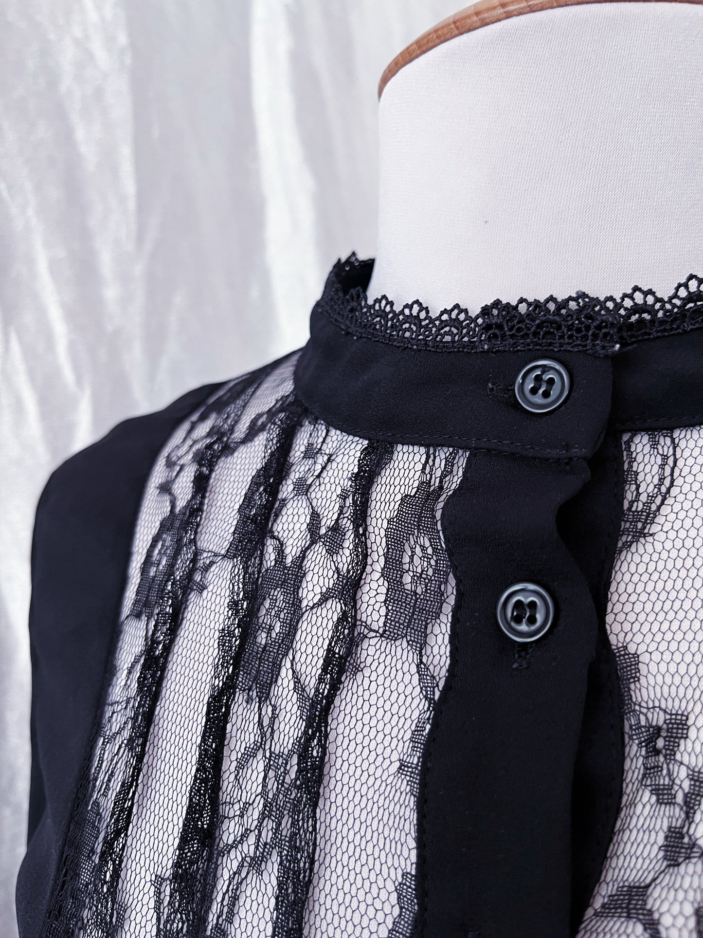 Gothic lolita black mesh shirt 🎀🕷️