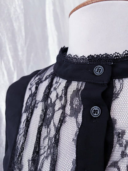 Gothic lolita black mesh shirt 🎀🕷️