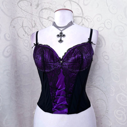 Gothic purple lacey corset with little spiral details 🌀💜