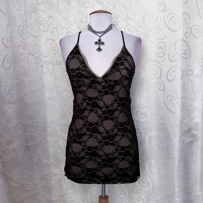 00’s deadstock whimsygoth lacey brown top 🧚🏽‍♀️