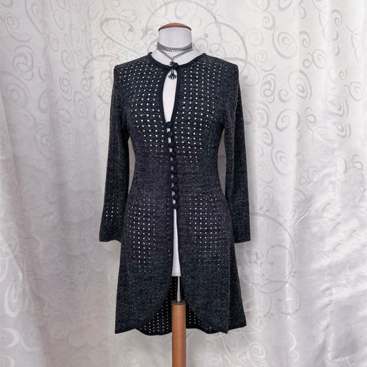 00’s comfy grey knit cardigan 🌀🦇