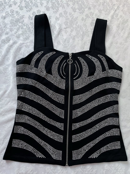 Iconic alt beaded zip-up top 🗡️