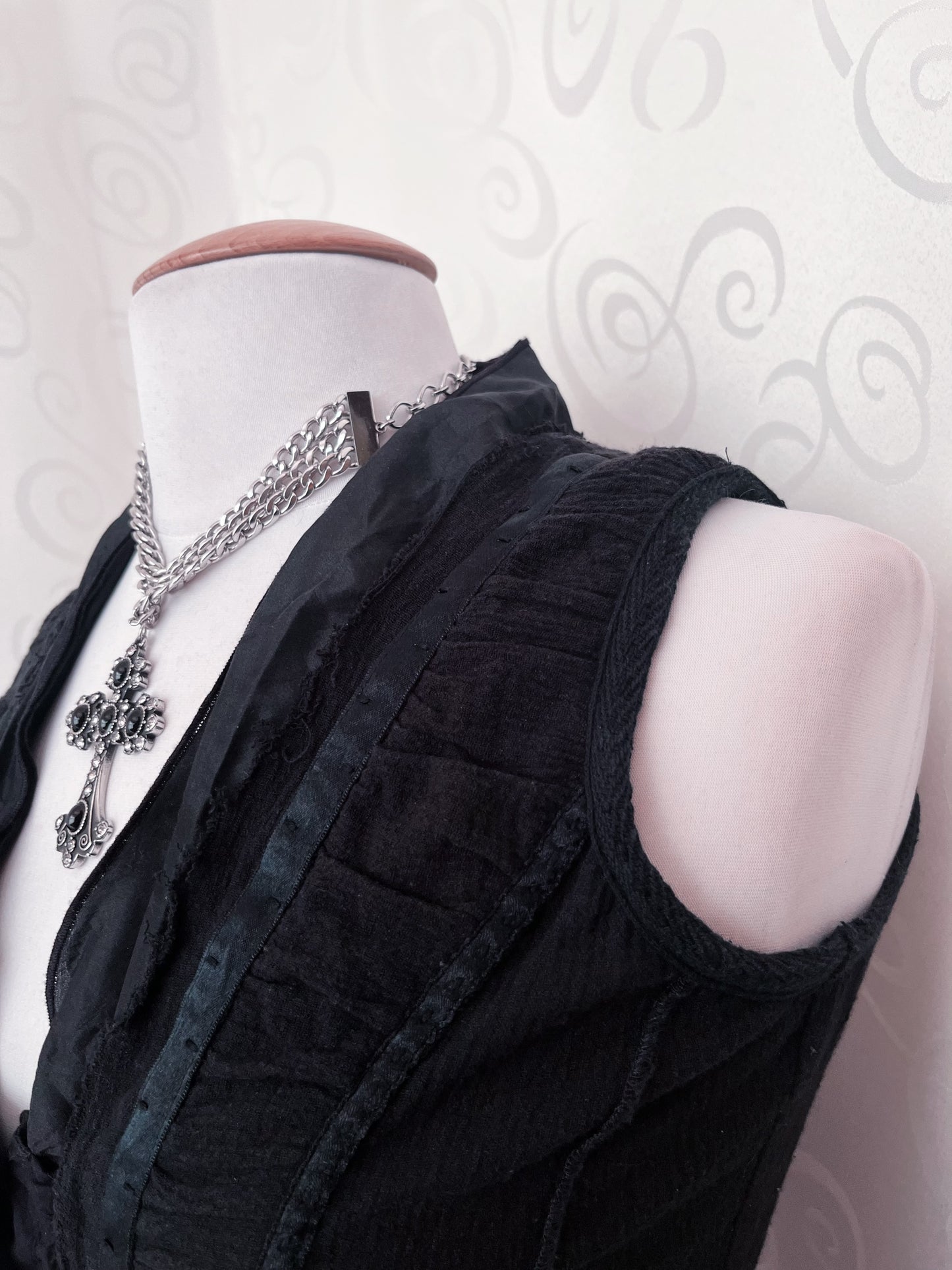 Dark coquette cotton & silk shirt 🕷️🕸️