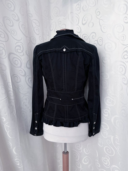 00’s Gothic/Jirai Kei style ruffle cotton jacket 🦇🕷️