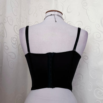 Whimsy black corset top with embroidered details 💞🫀