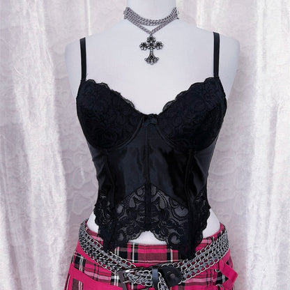 Gothic saten & lace corset 🦇
