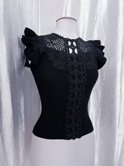 Gothic lolita black top 🦇🎀
