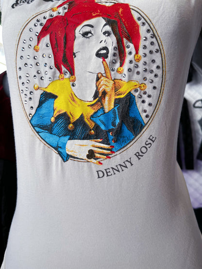00’s Denny Rose Sexy Joker cut-out top with sequin detail 🃏