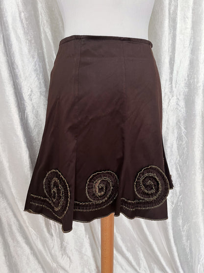 00’s fairy earthcore brown skirt with spiral details 🌀