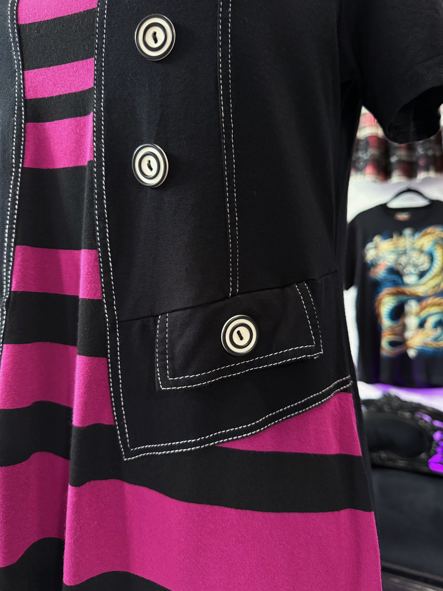 00’s Emo vest style tee with stitches & buttons 🎸