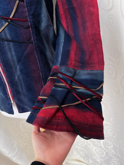 00’s Circus core rare multi-core corduroy denim jacket with lace-up details 🌀🎪🎡