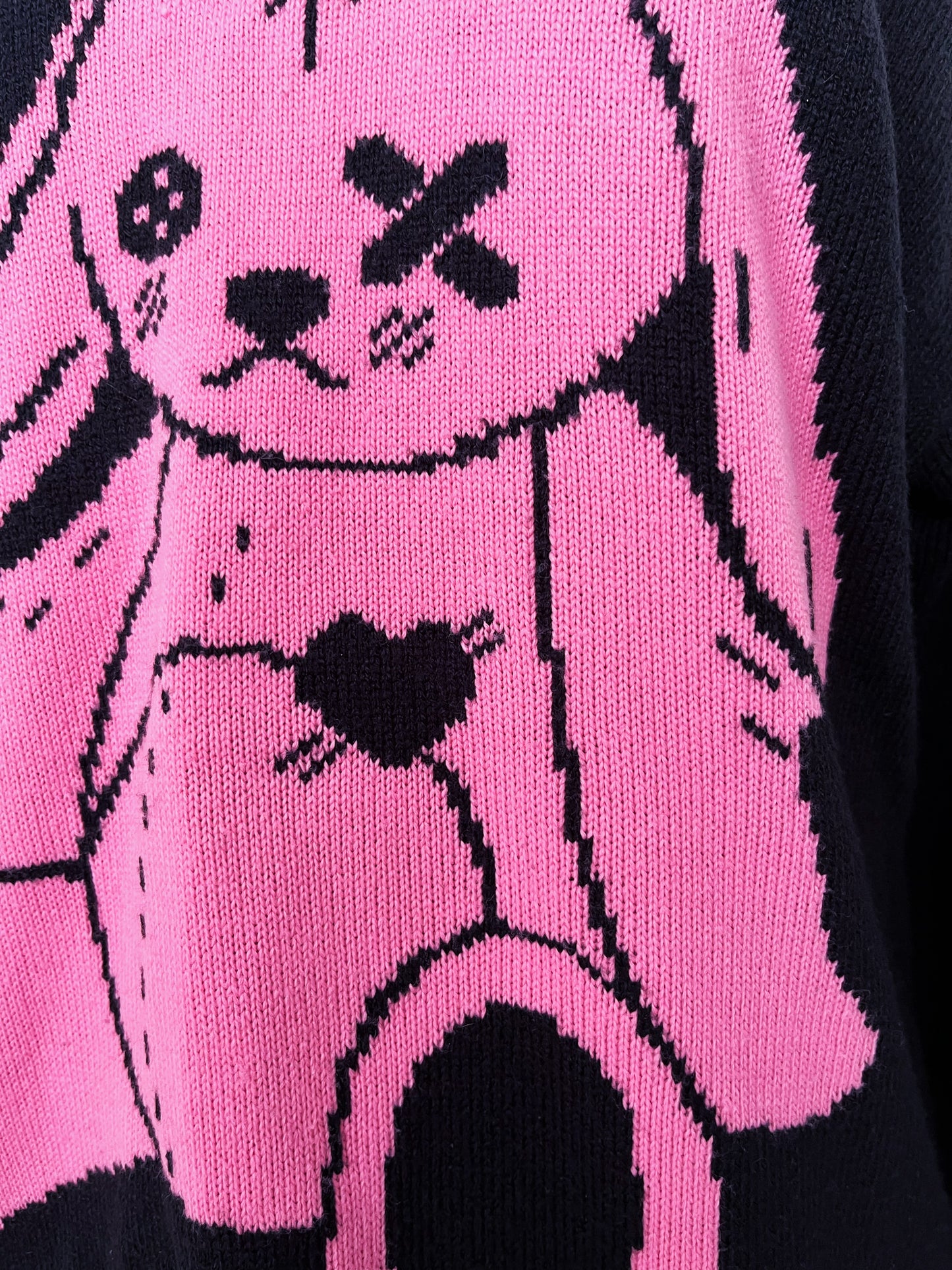 Modern Alt stitched rabbit knit sweater 🐇🧵