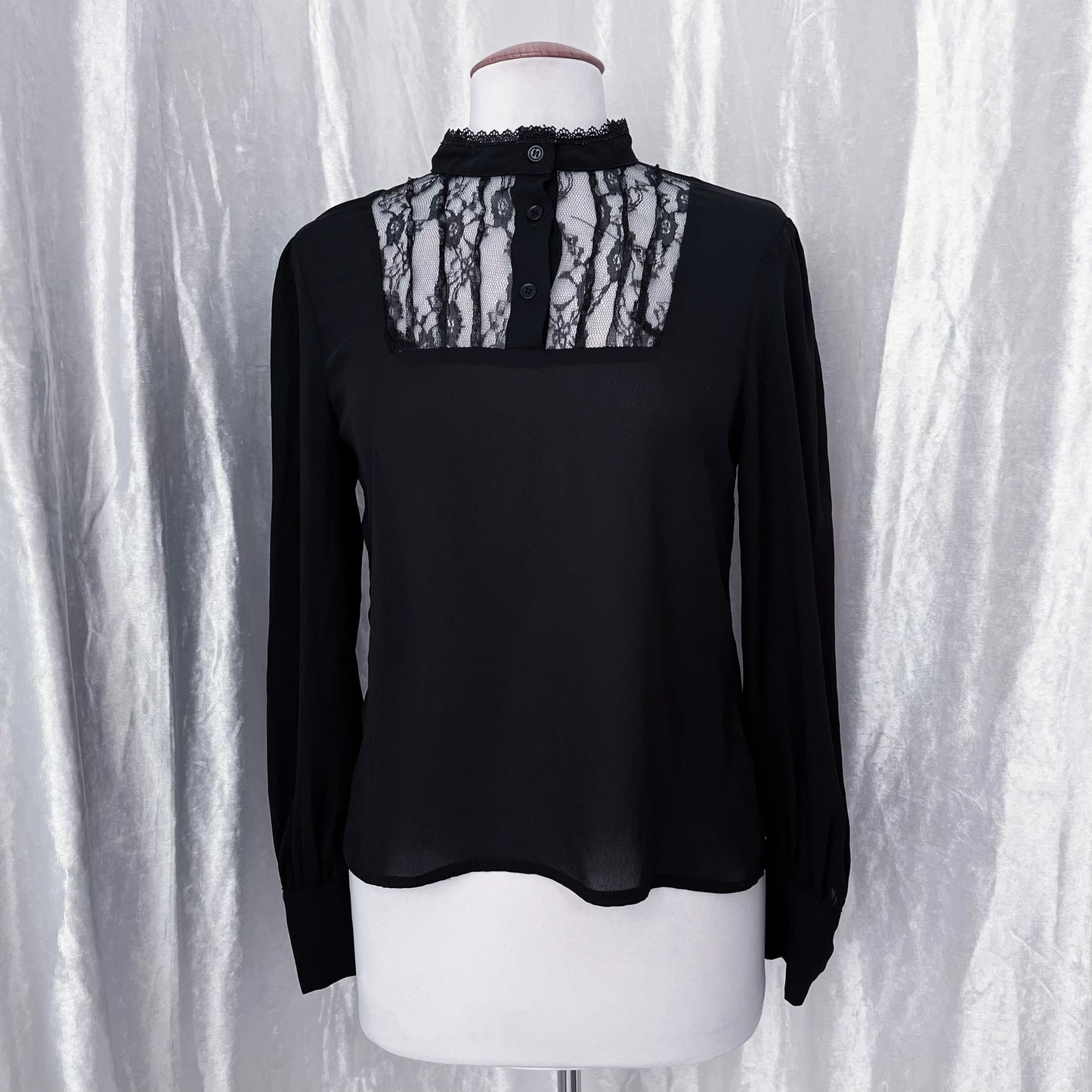 Gothic lolita black mesh shirt 🎀🕷️
