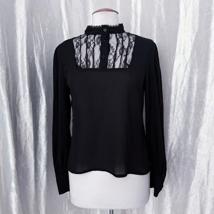 Gothic lolita black mesh shirt 🎀🕷️