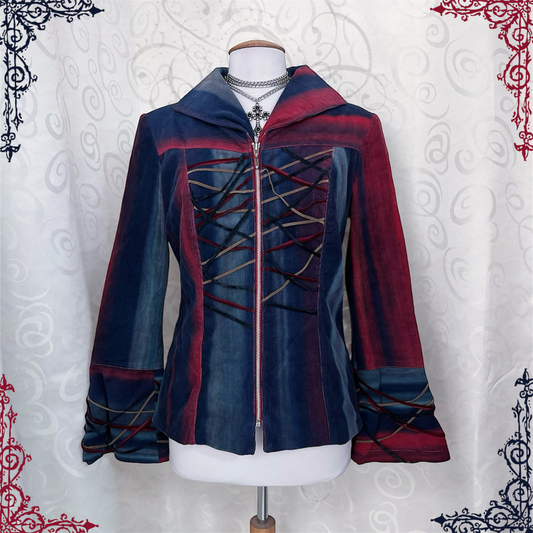 00’s Circus core rare multi-core corduroy denim jacket with lace-up details 🌀🎪🎡