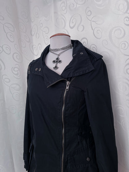 Alt/Gothic zip-up denim jacket 🦇