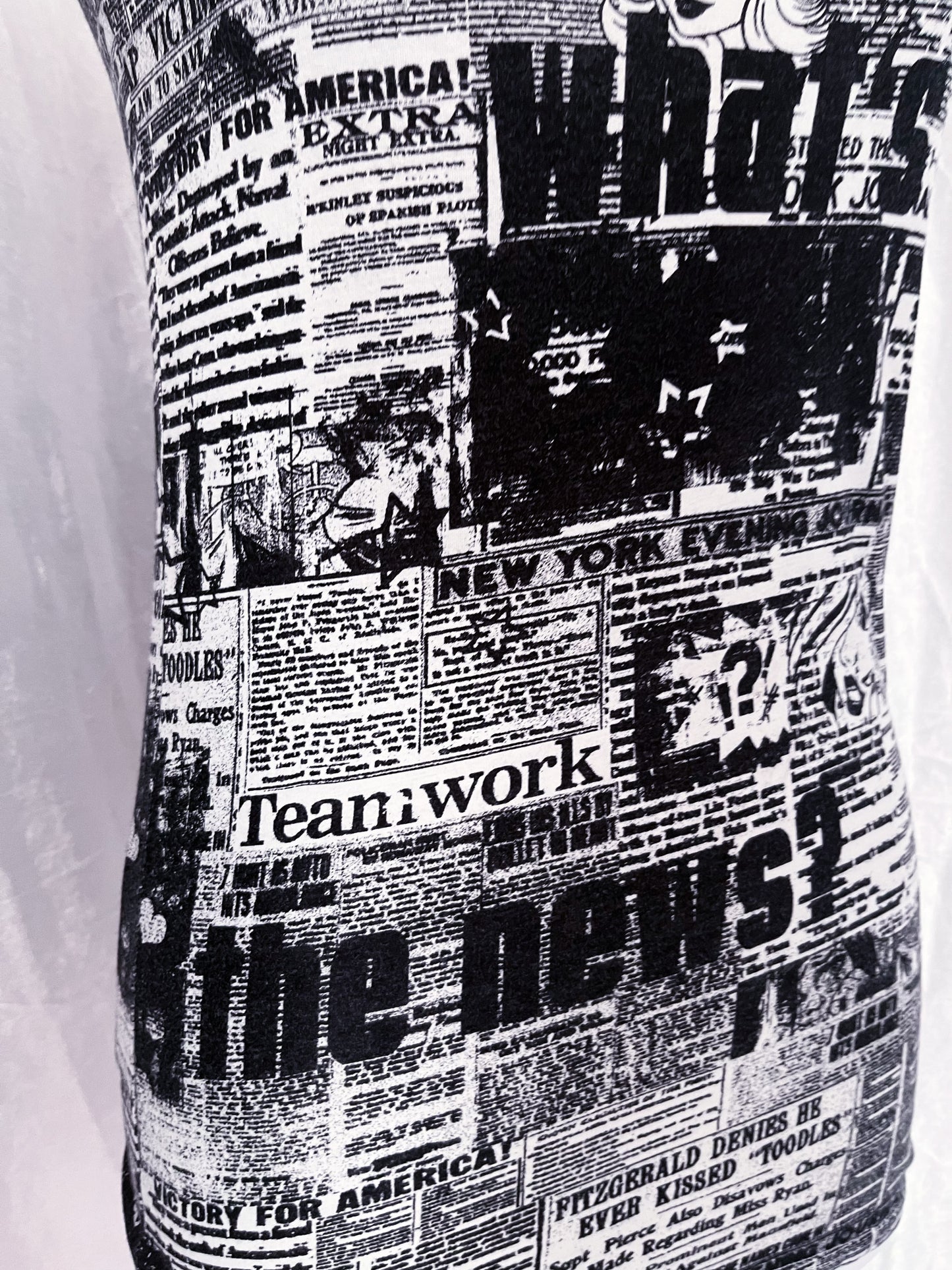 Fishbone newspaper print tee 📰