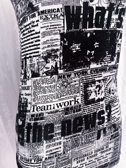 Fishbone newspaper print tee 📰