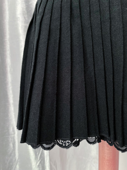Gothic black faux leather winter skirt 🎀