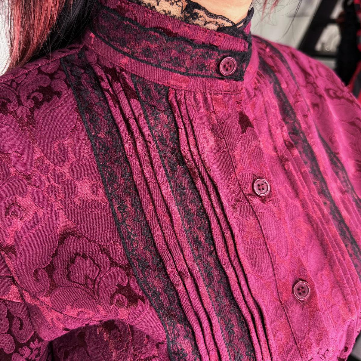 Dracula Burgundy Edwardian Blouse 🫀