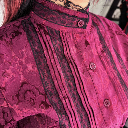 Dracula Burgundy Edwardian Blouse 🫀
