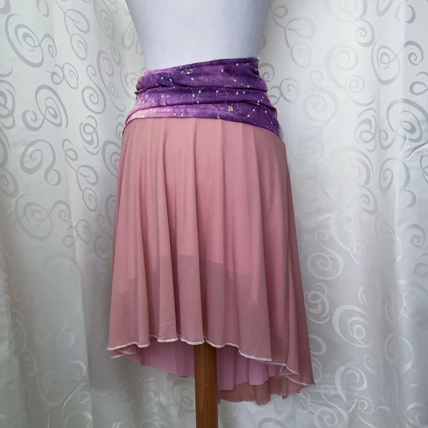 00’s deadstock fairy pink & purple embroidered skirt/dress 🌀🌸