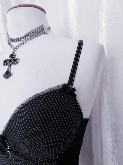 Gothic striped corset 🕷️