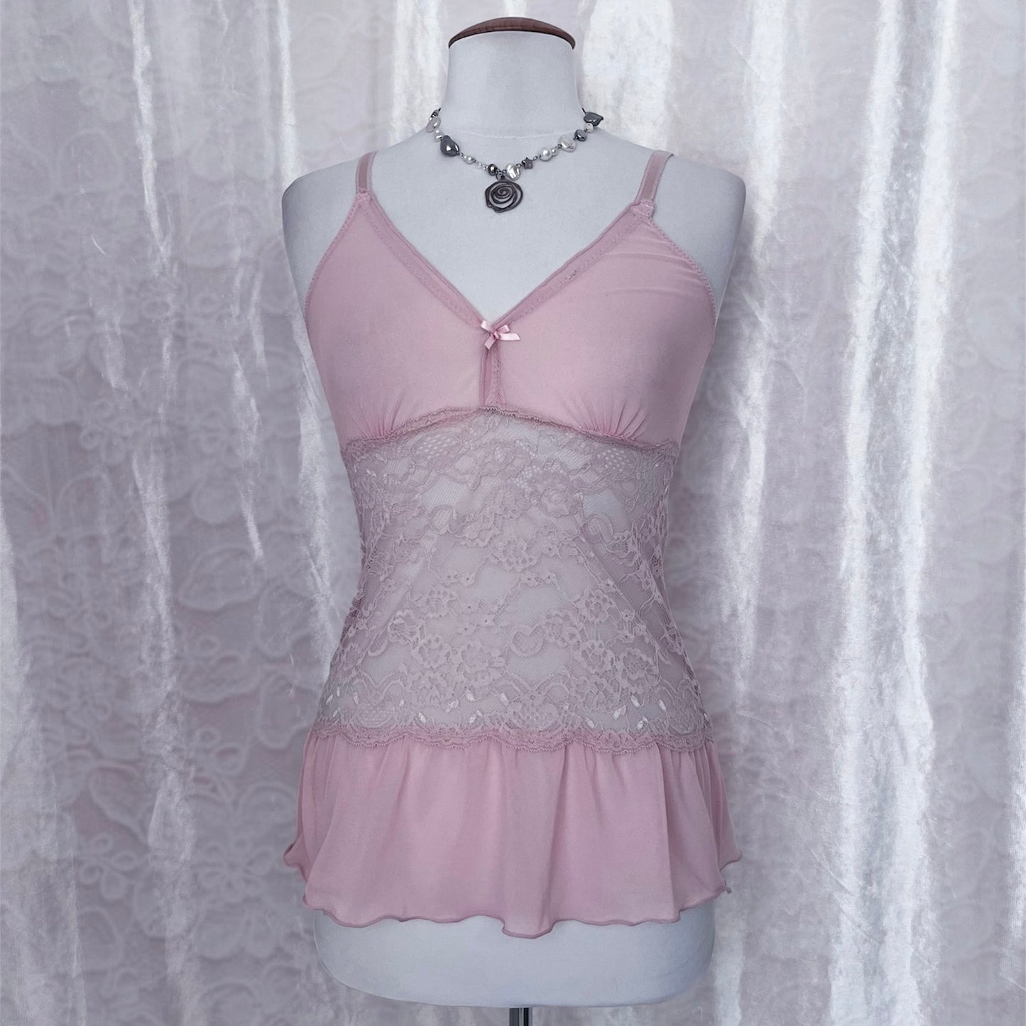 Lace & mesh lingerie coquette top 🎀