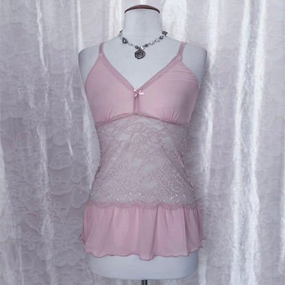 Lace & mesh lingerie coquette top 🎀