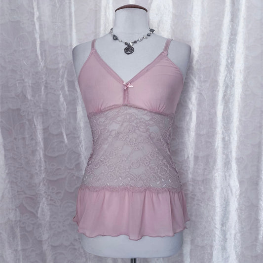 Lace & mesh lingerie coquette top 🎀