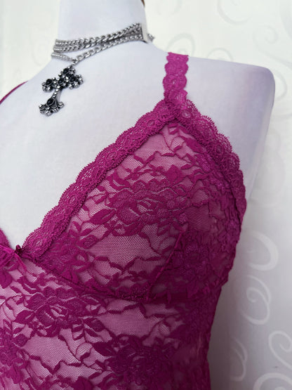 Fairy magenta see-through lacey top 💞🌀