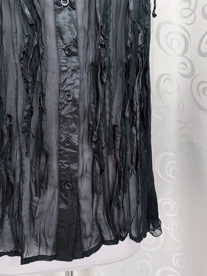 00’s whimsygoth black mesh shirt 🕷️🦇