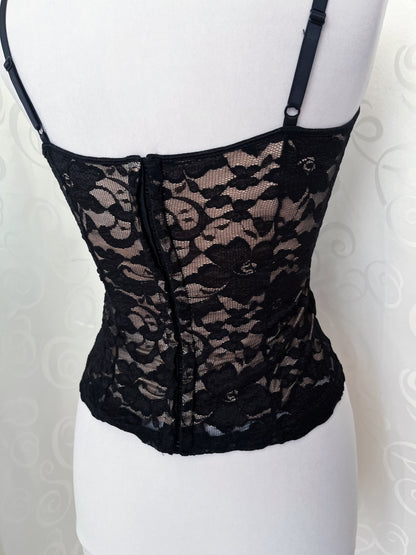 Gothic fairy beige lace corset top 🦇🪽
